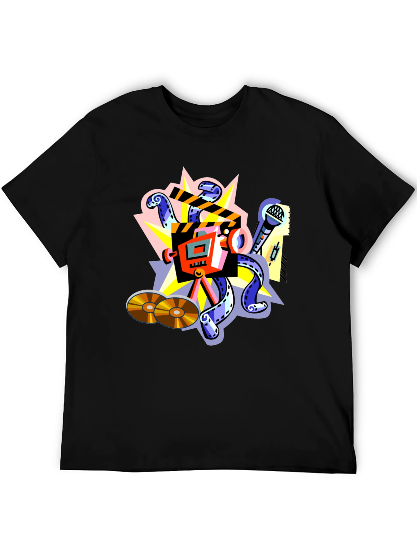 Movie Mania Tee - Black Graphic T-Shirt