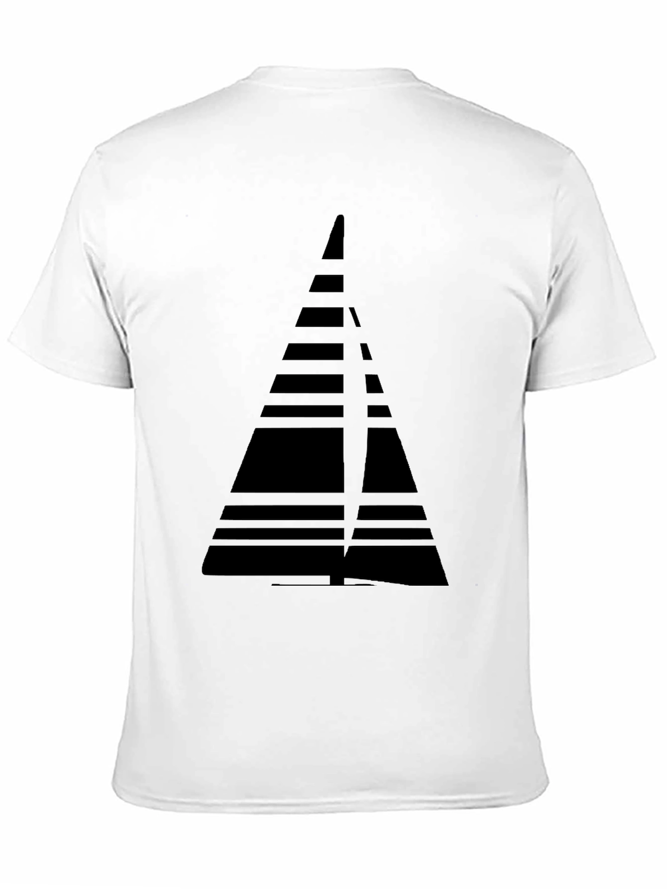 Modern Geometric Triangle Graphic Tee - Black
