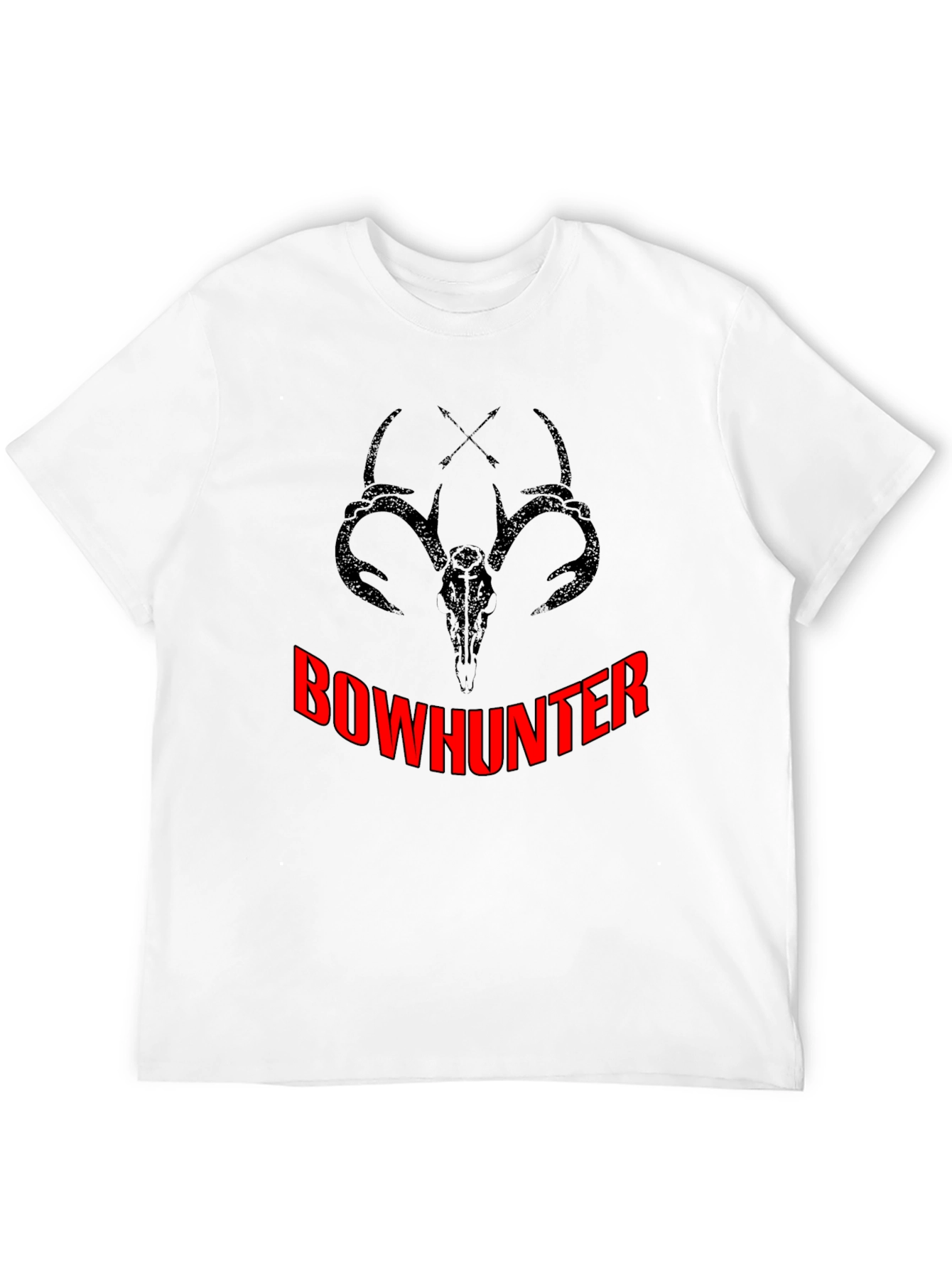 Bowhunter T-Shirt: Deer Skull and Arrow Design