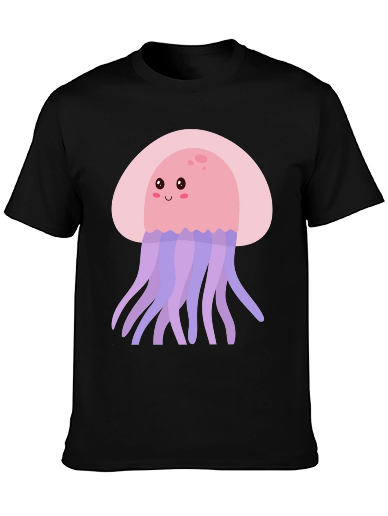 Cute Jellyfish Graphic Tee - Black