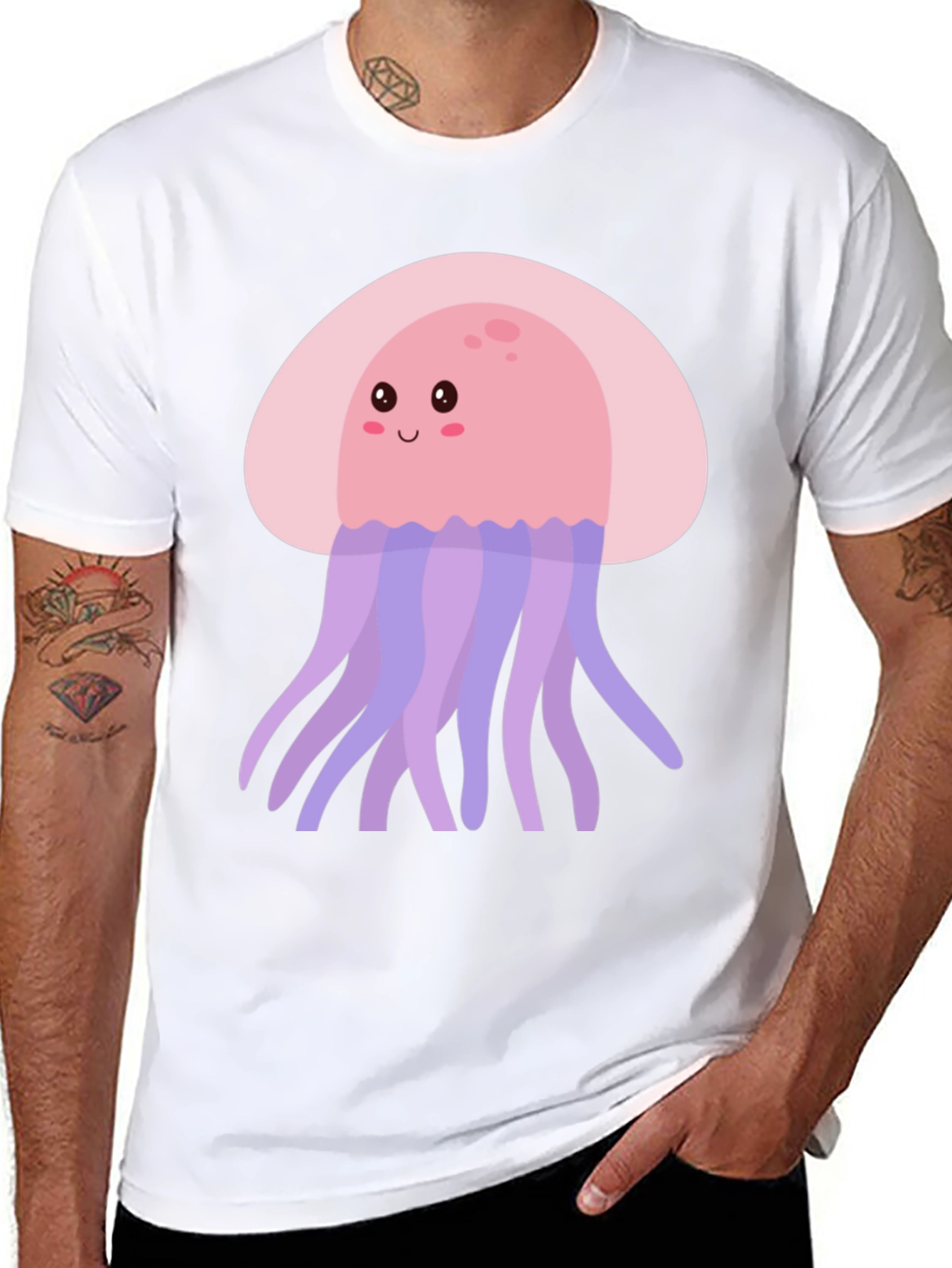 Cute Jellyfish Graphic Tee - Black