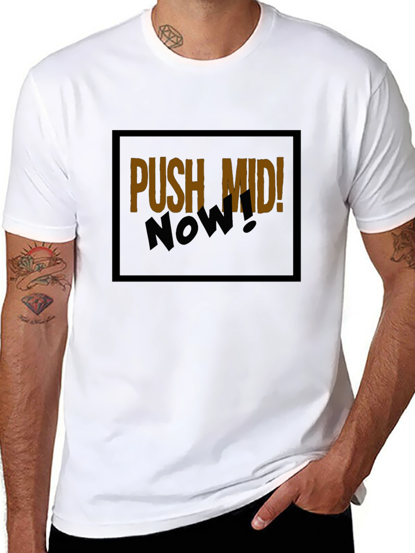 Push Mid Now Black Graphic Tee