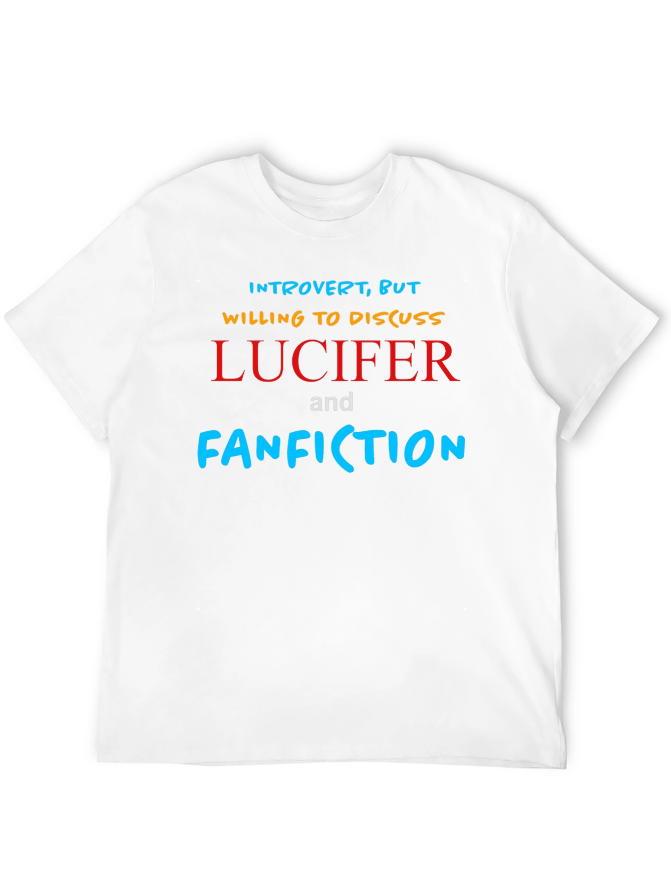 Introvert Lucifer & Fanfiction Black T-Shirt