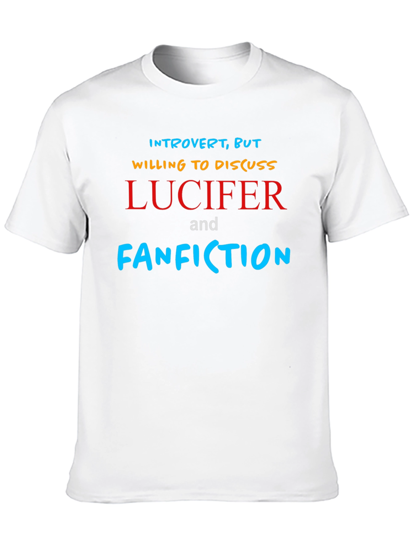 Introvert Lucifer & Fanfiction Black T-Shirt