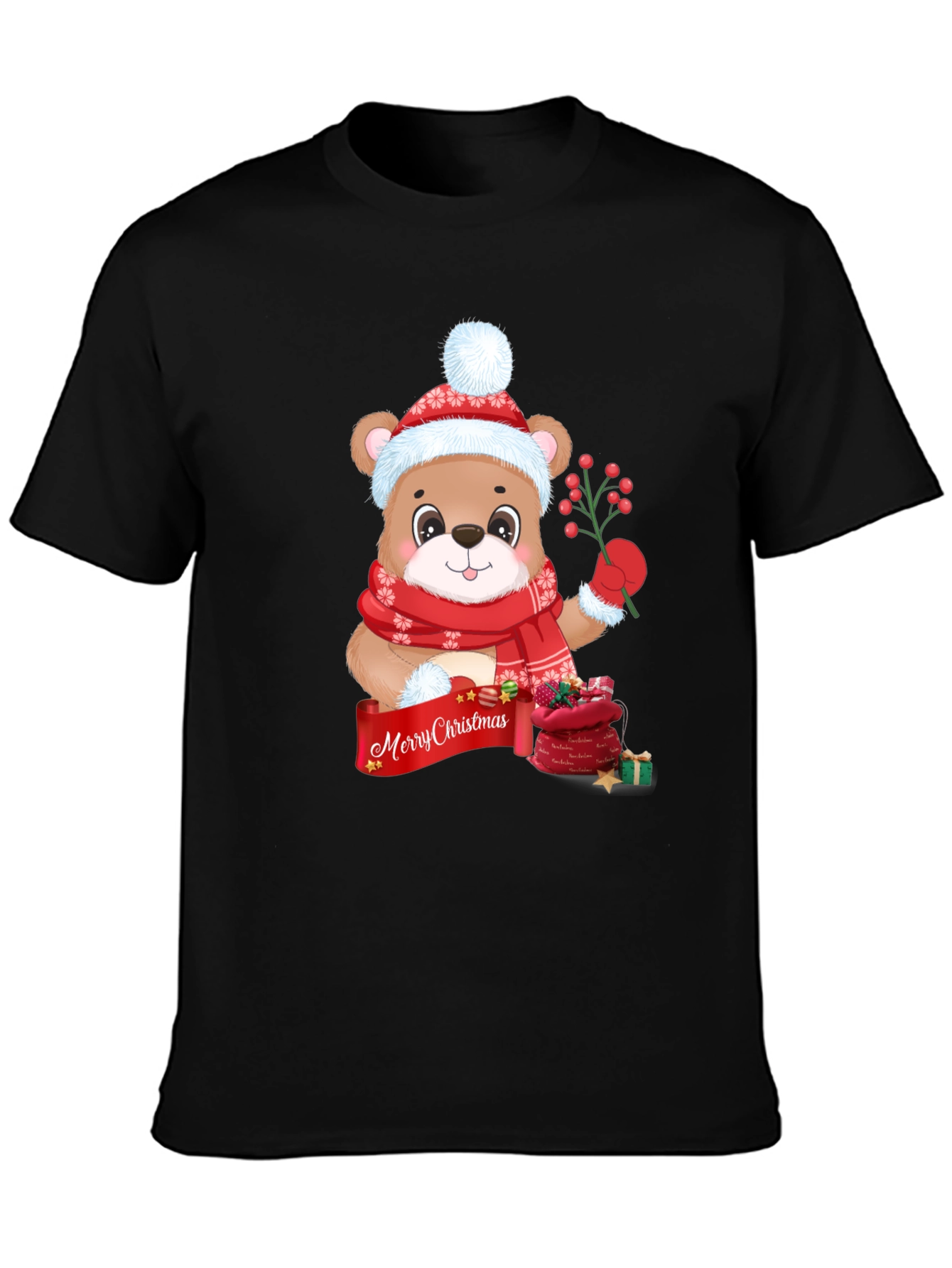 Festive Christmas Bear Graphic Tee