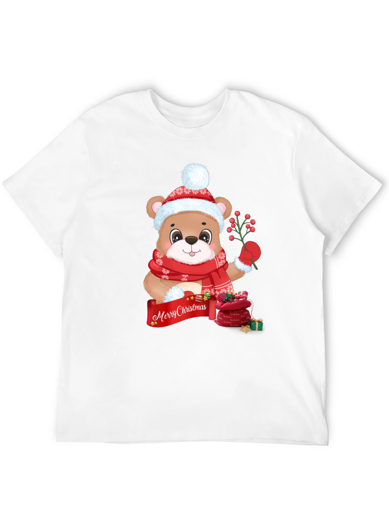 Festive Christmas Bear Graphic Tee