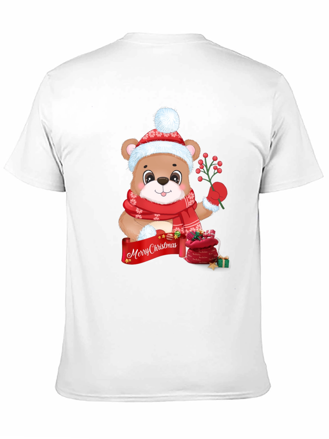 Festive Christmas Bear Graphic Tee