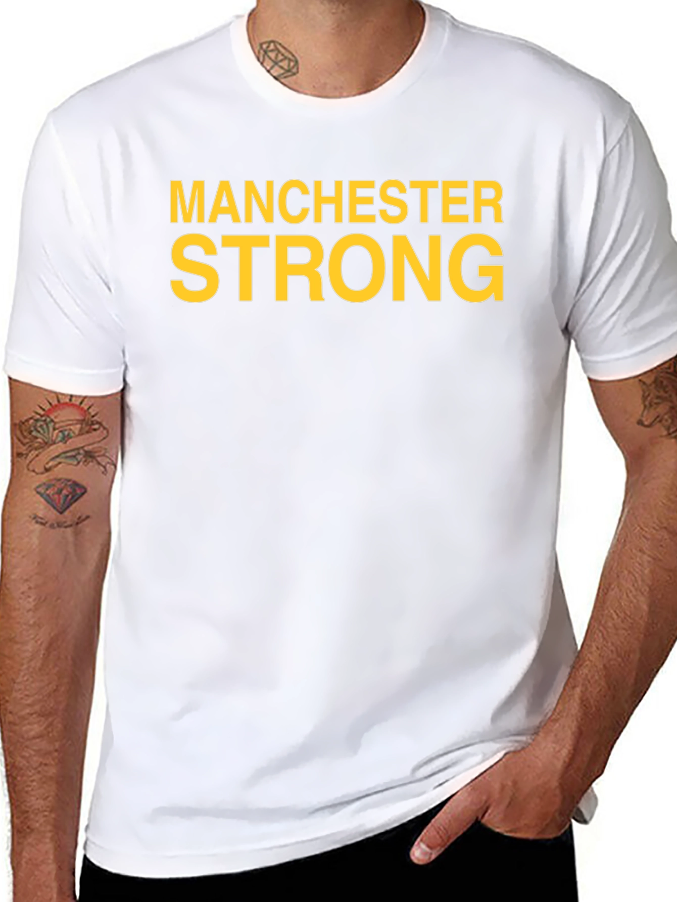 Manchester Strong Graphic Tee - Black Cotton T-Shirt