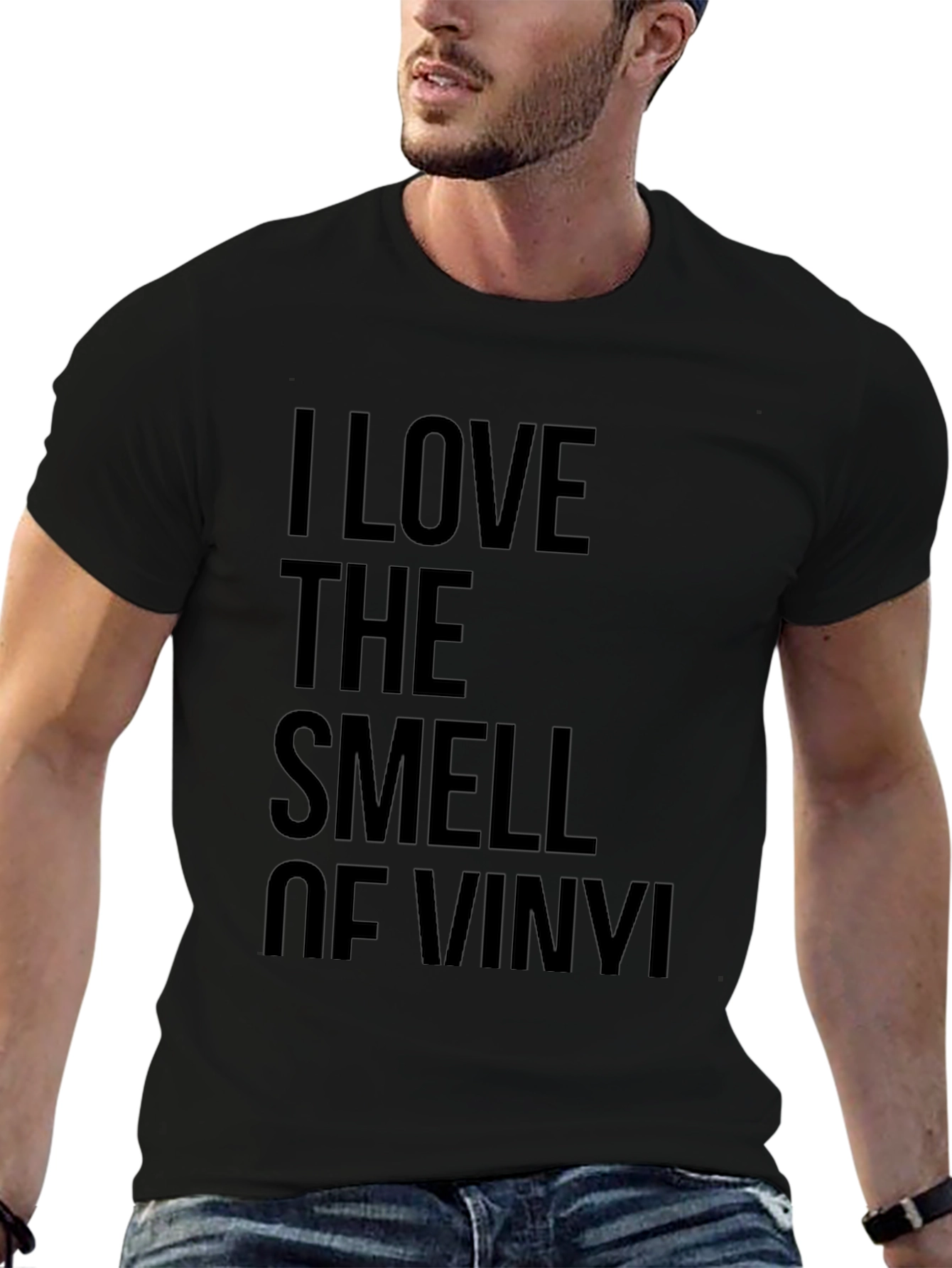 I Love The Smell of Vinyl Black T-Shirt