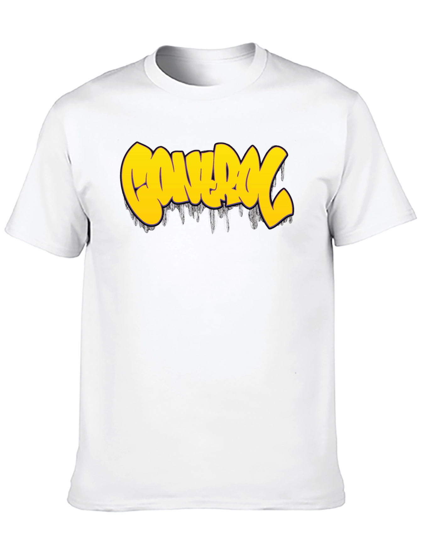 Control Graphic Tee - Bold Yellow Print on Black