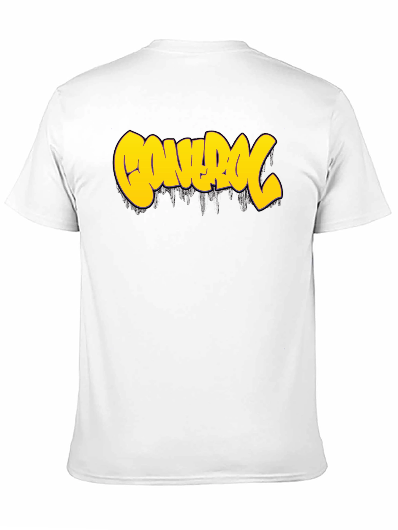 Control Graphic Tee - Bold Yellow Print on Black