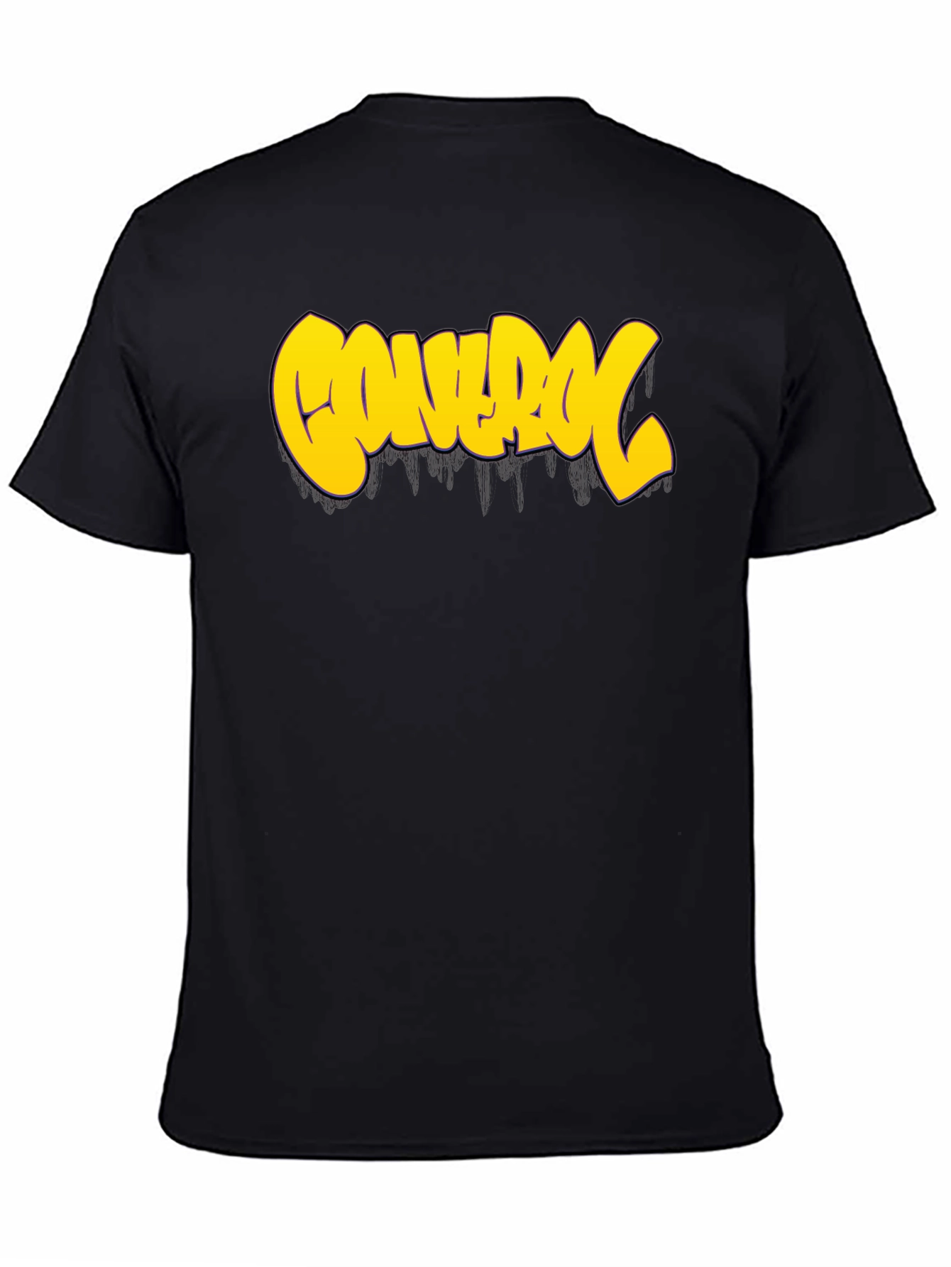 Control Graphic Tee - Bold Yellow Print on Black