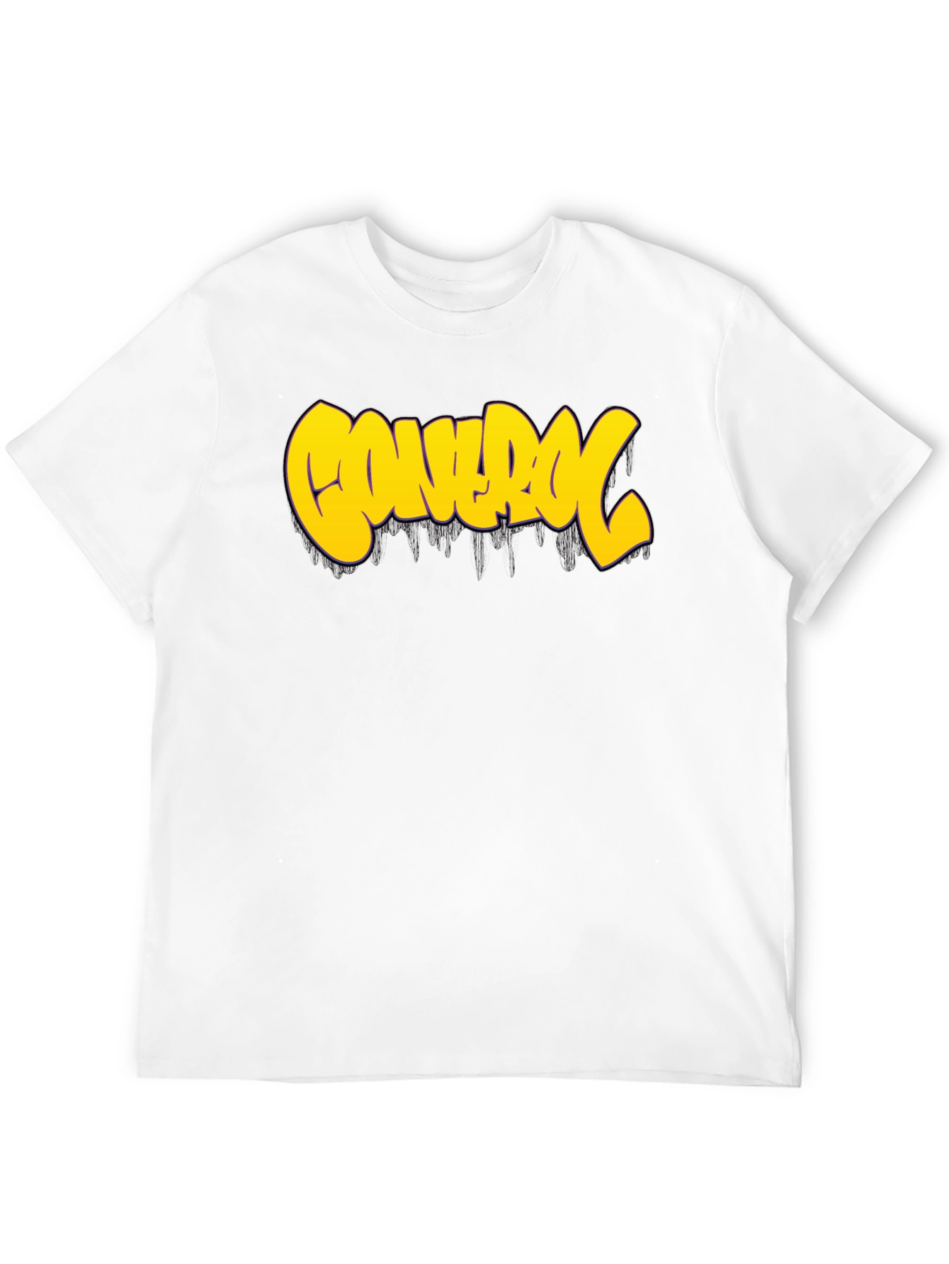 Control Graphic Tee - Bold Yellow Print on Black