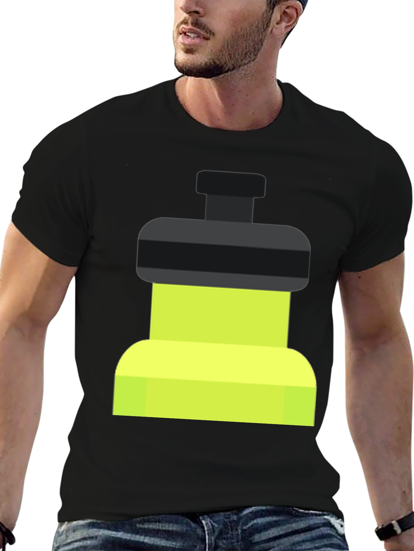 Fitness Black T-Shirt with Green/Black Graphic