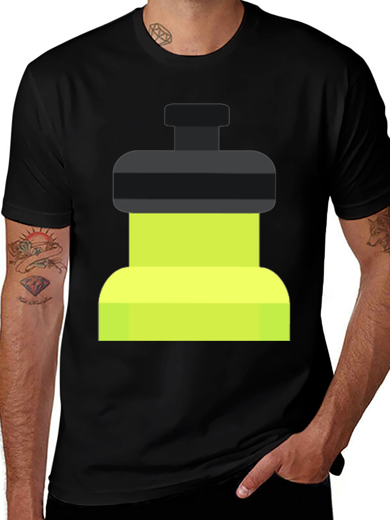 Fitness Black T-Shirt with Green/Black Graphic