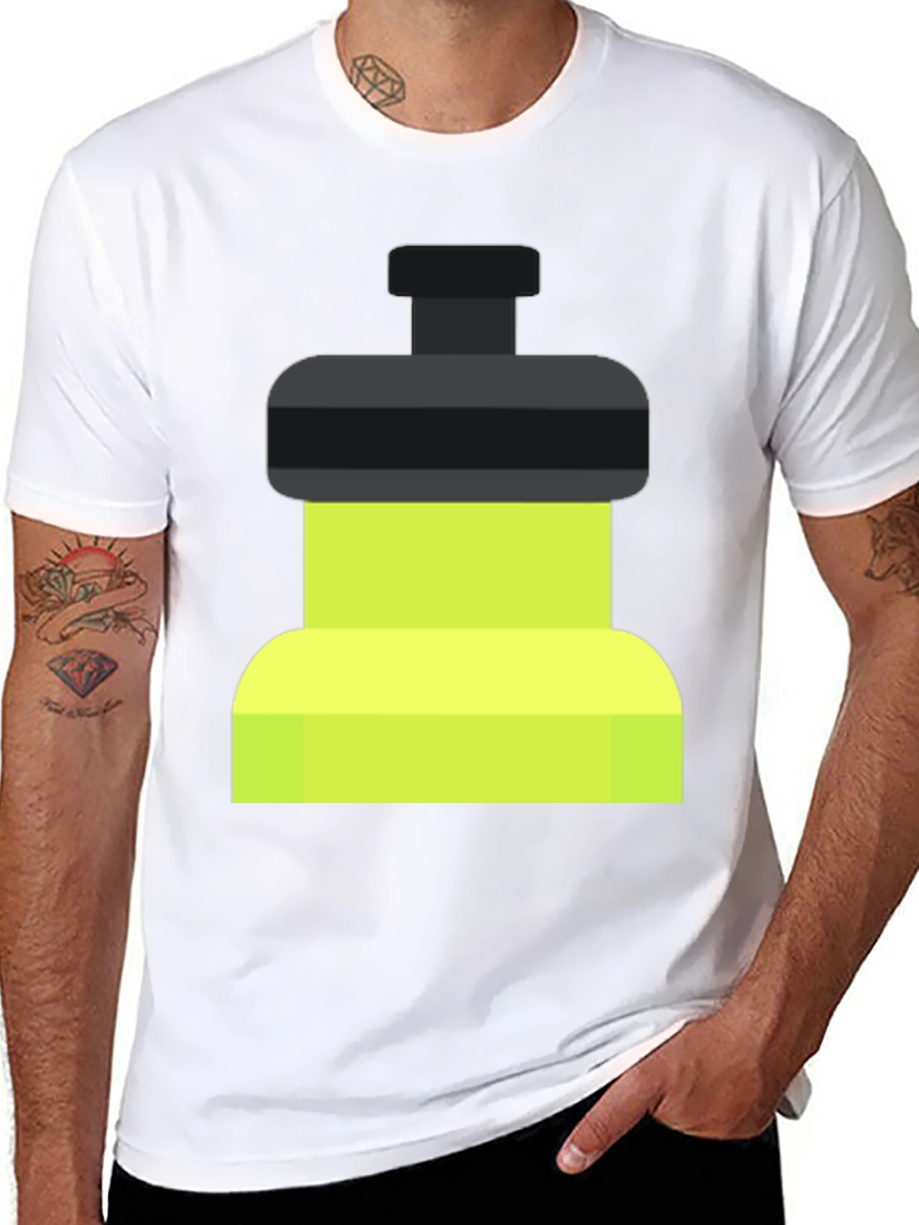 Fitness Black T-Shirt with Green/Black Graphic
