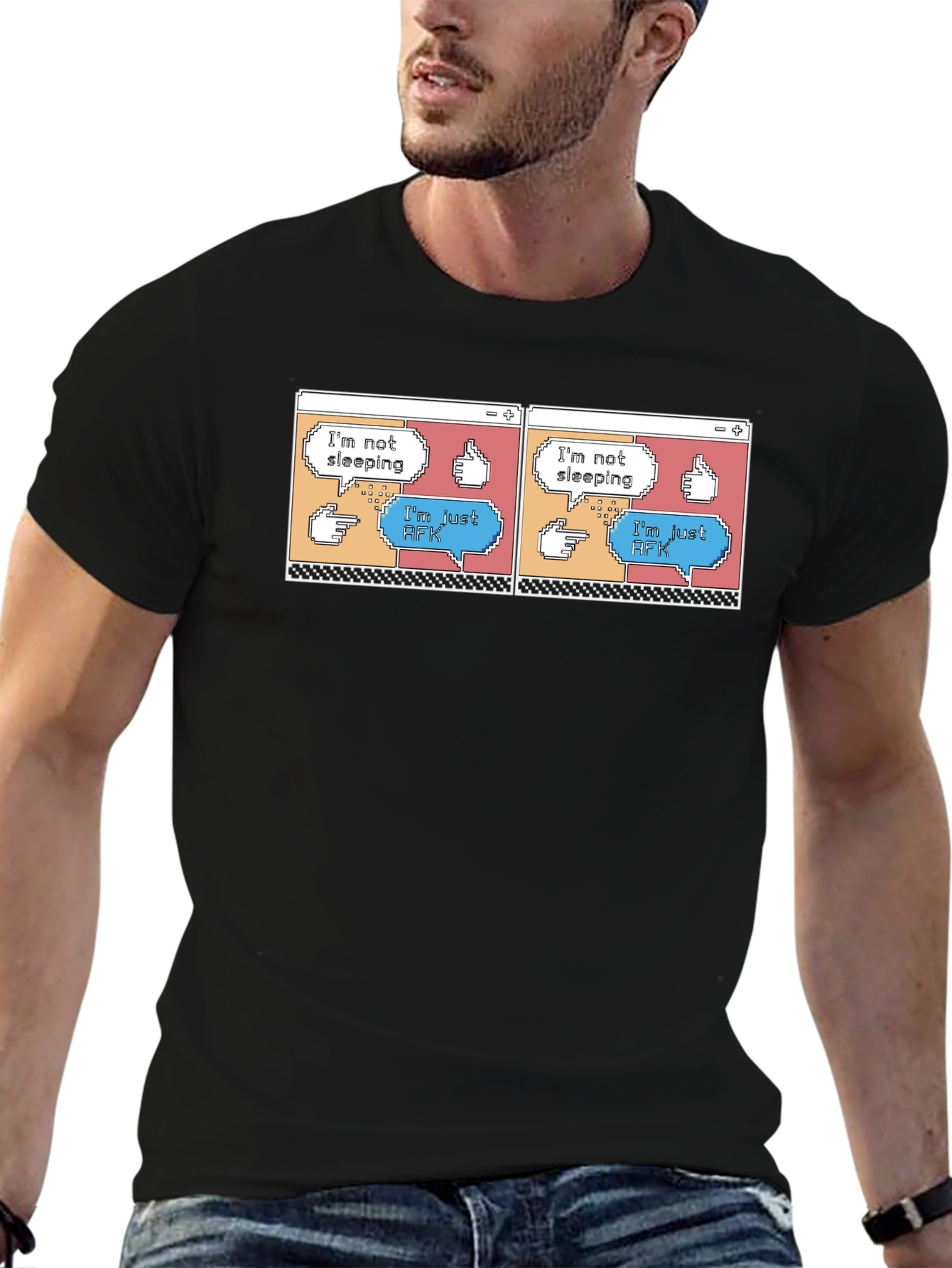 Im Not Sleeping Im Just AFK Black T-Shirt