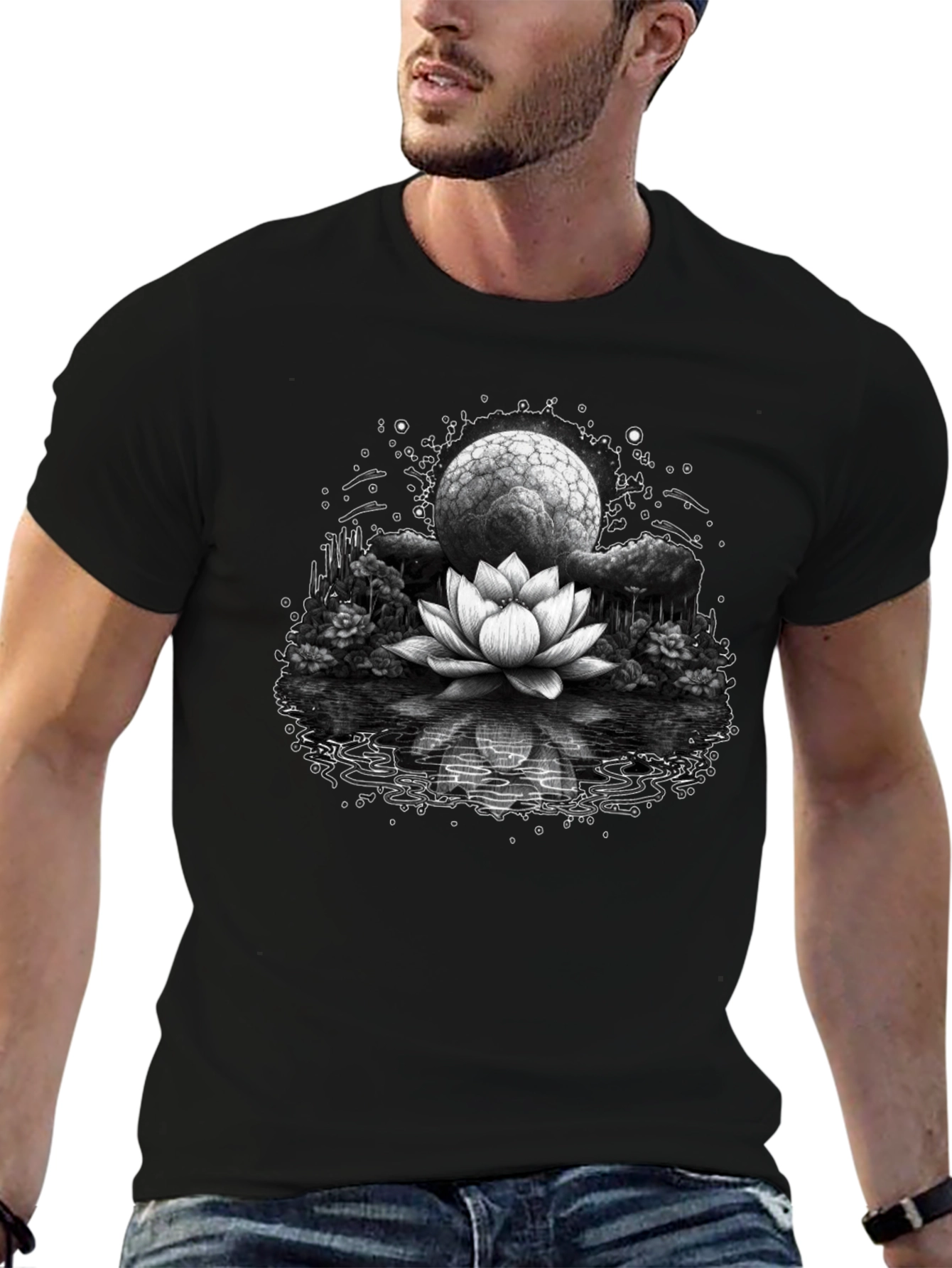Lotus Moon Graphic Tee - Relaxed Fit