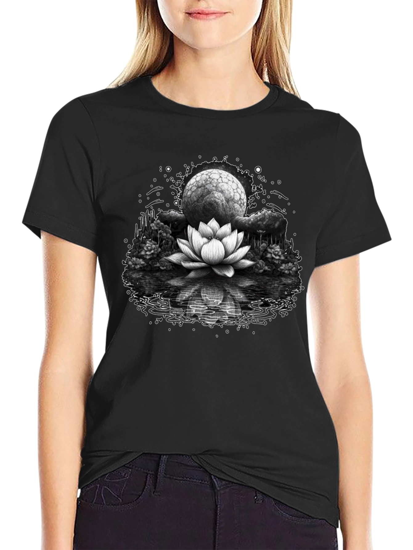 Lotus Moon Graphic Tee - Relaxed Fit