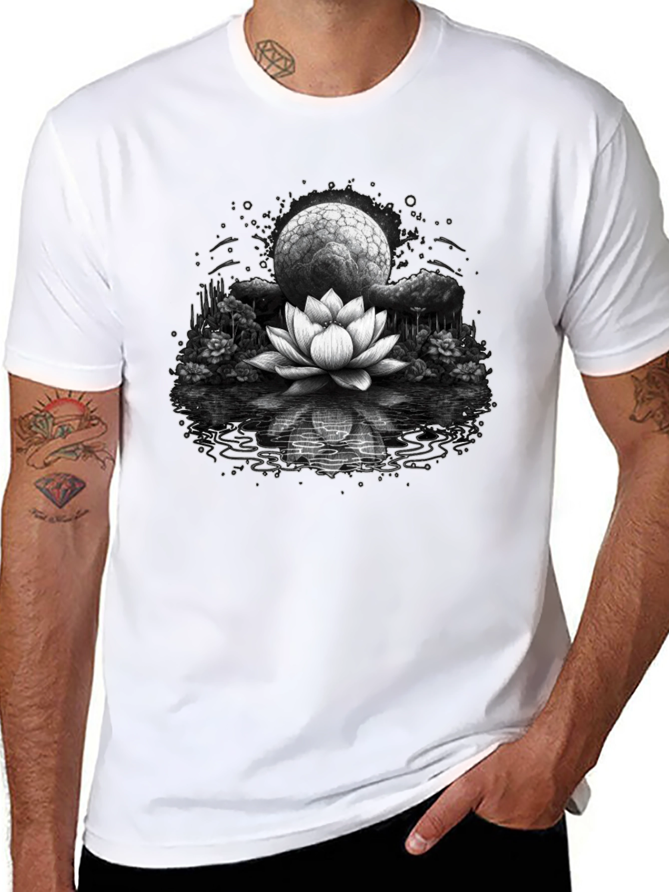 Lotus Moon Graphic Tee - Relaxed Fit
