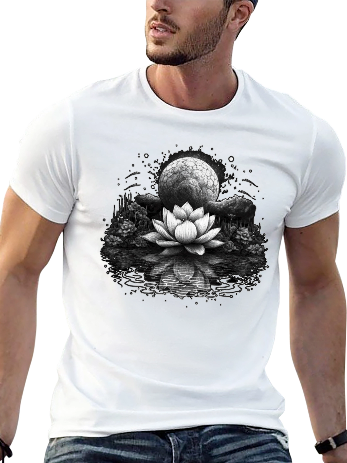 Lotus Moon Graphic Tee - Relaxed Fit