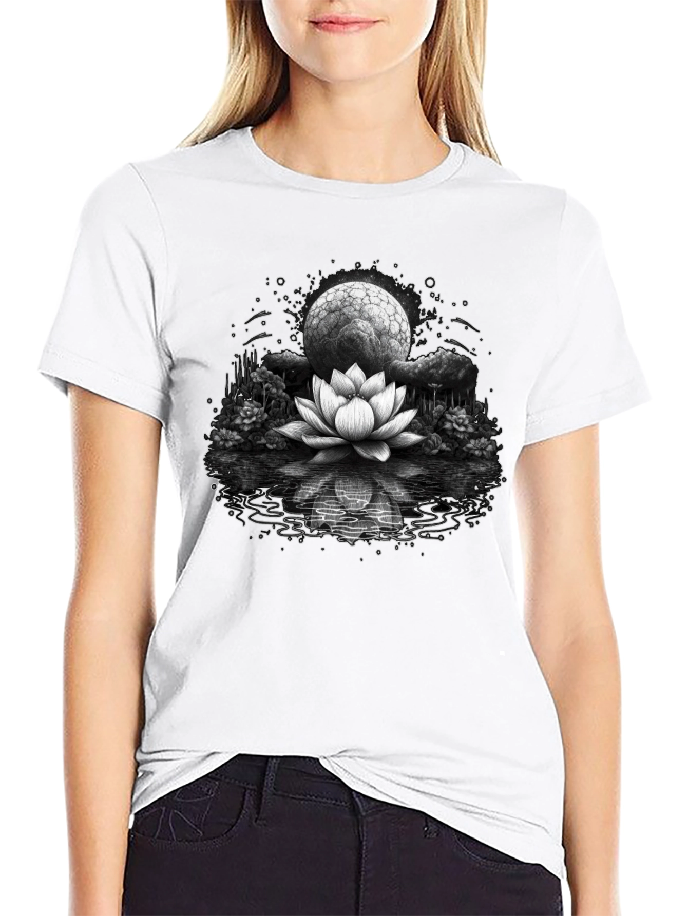 Lotus Moon Graphic Tee - Relaxed Fit