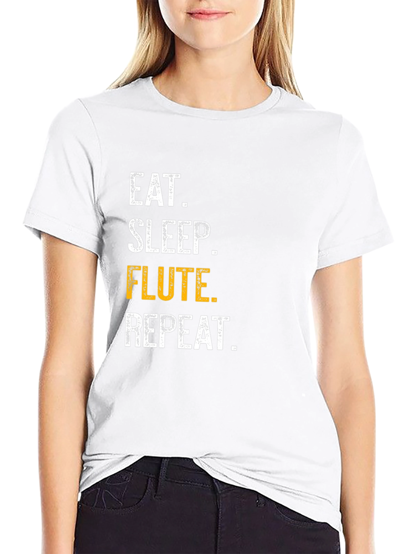 Eat Sleep Flute Repeat Black T-Shirt