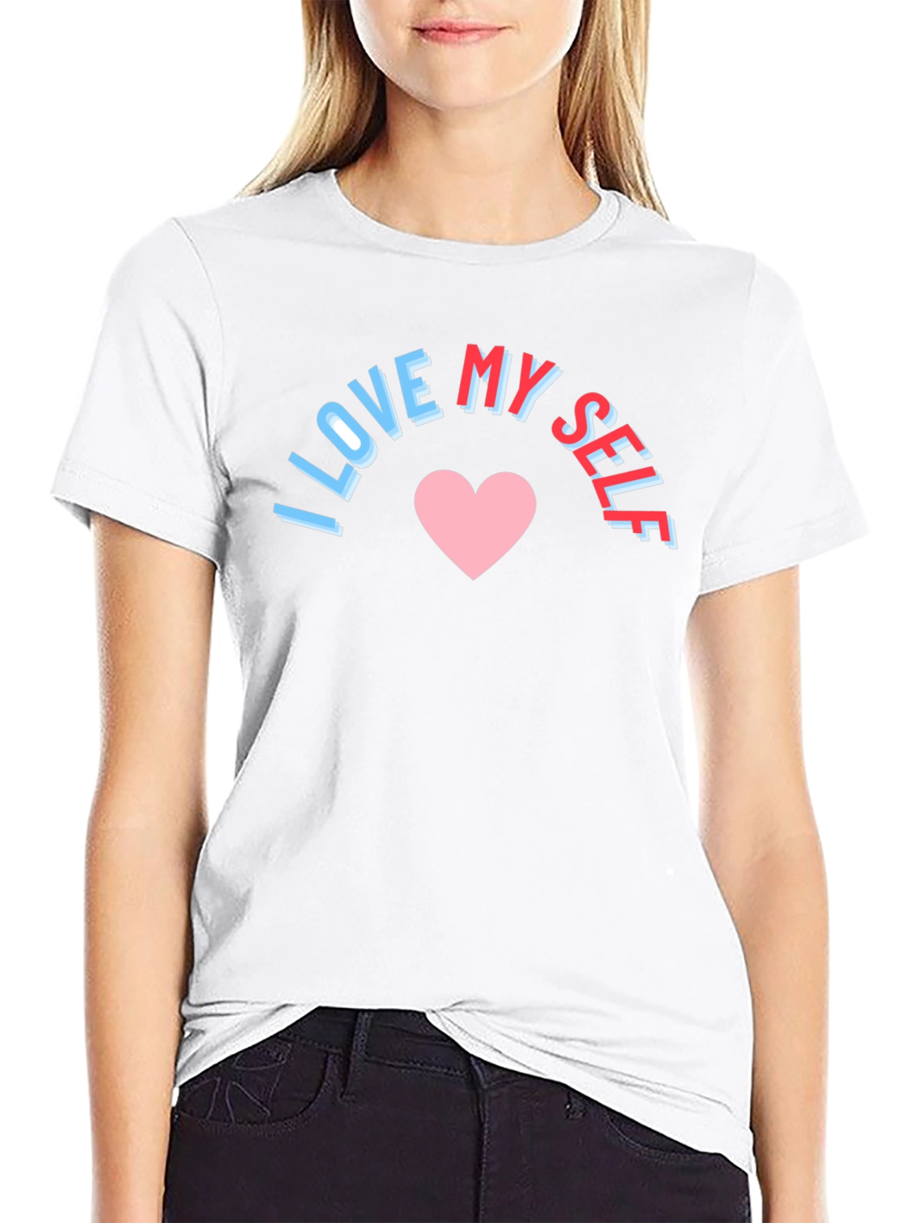 I Love Myself Graphic Tee - Black Cotton T-Shirt