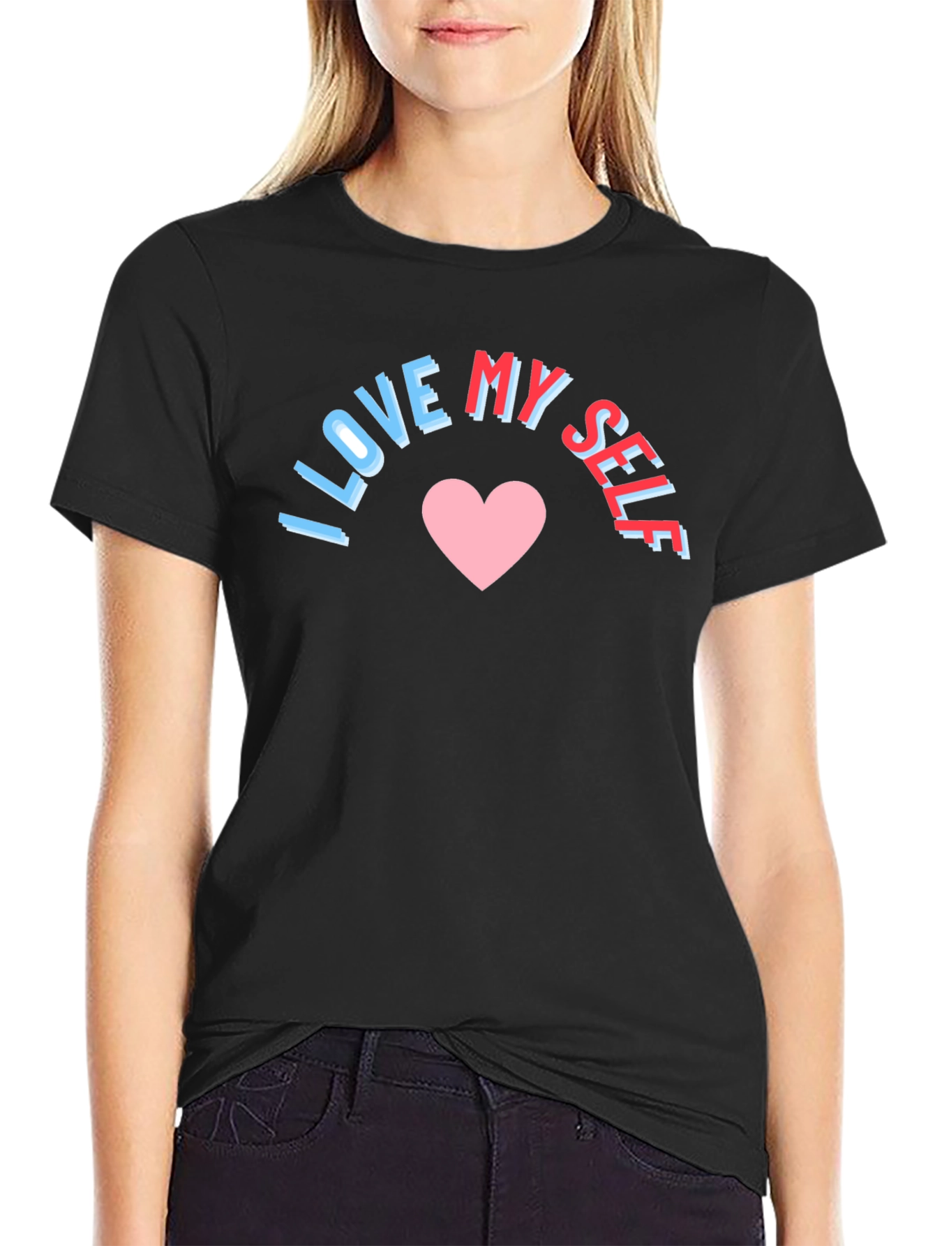 I Love Myself Graphic Tee - Black Cotton T-Shirt