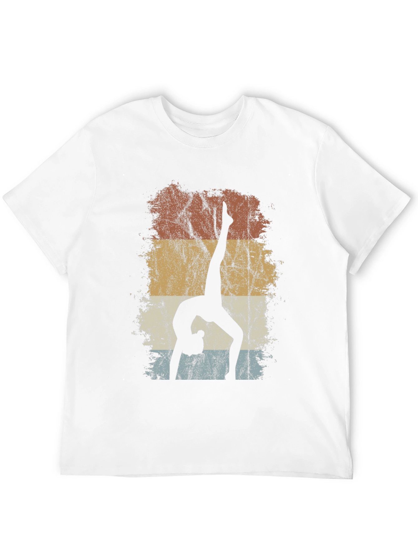 Yoga Pose Silhouette T-Shirt - Retro Style