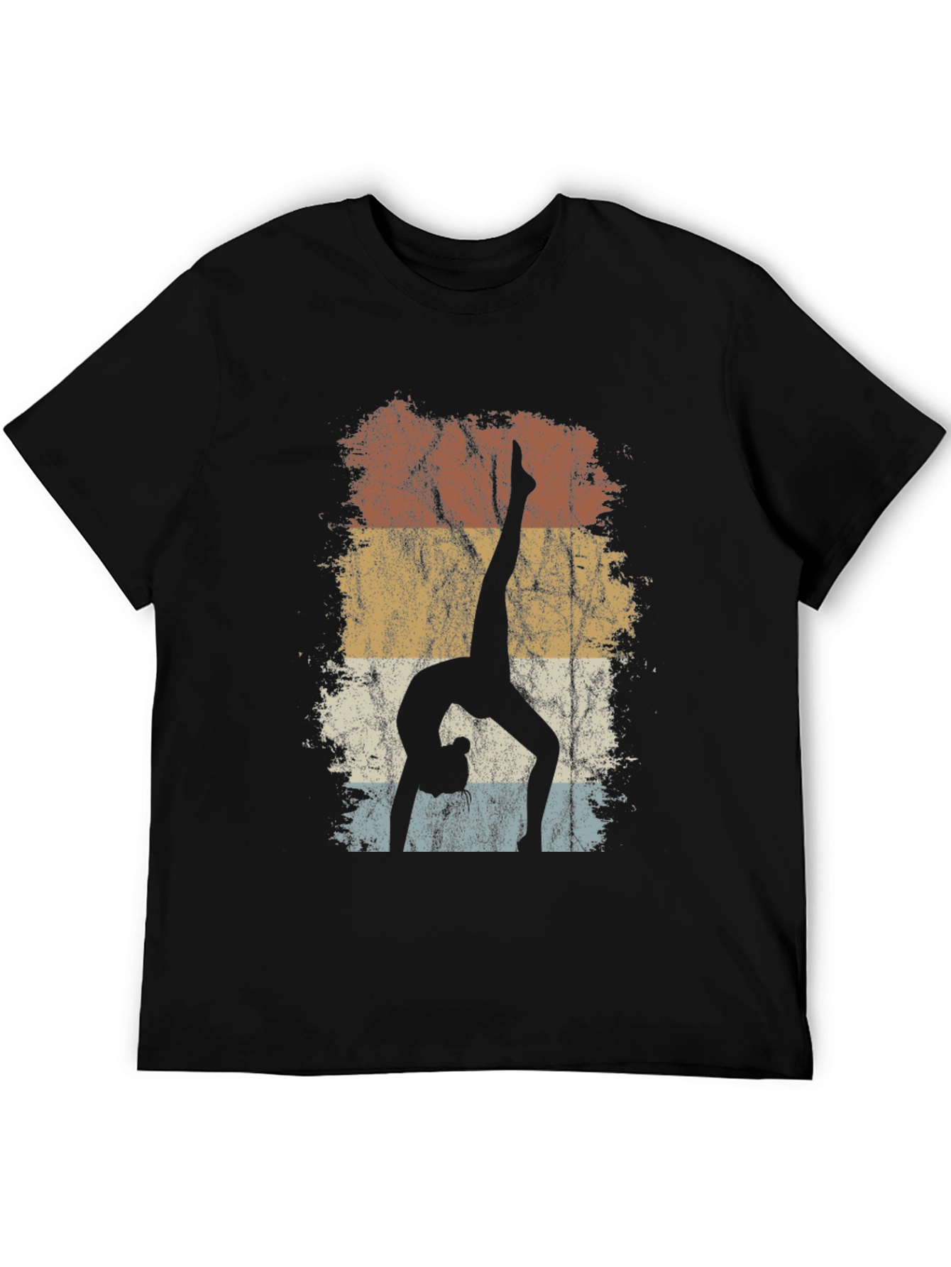 Yoga Pose Silhouette T-Shirt - Retro Style
