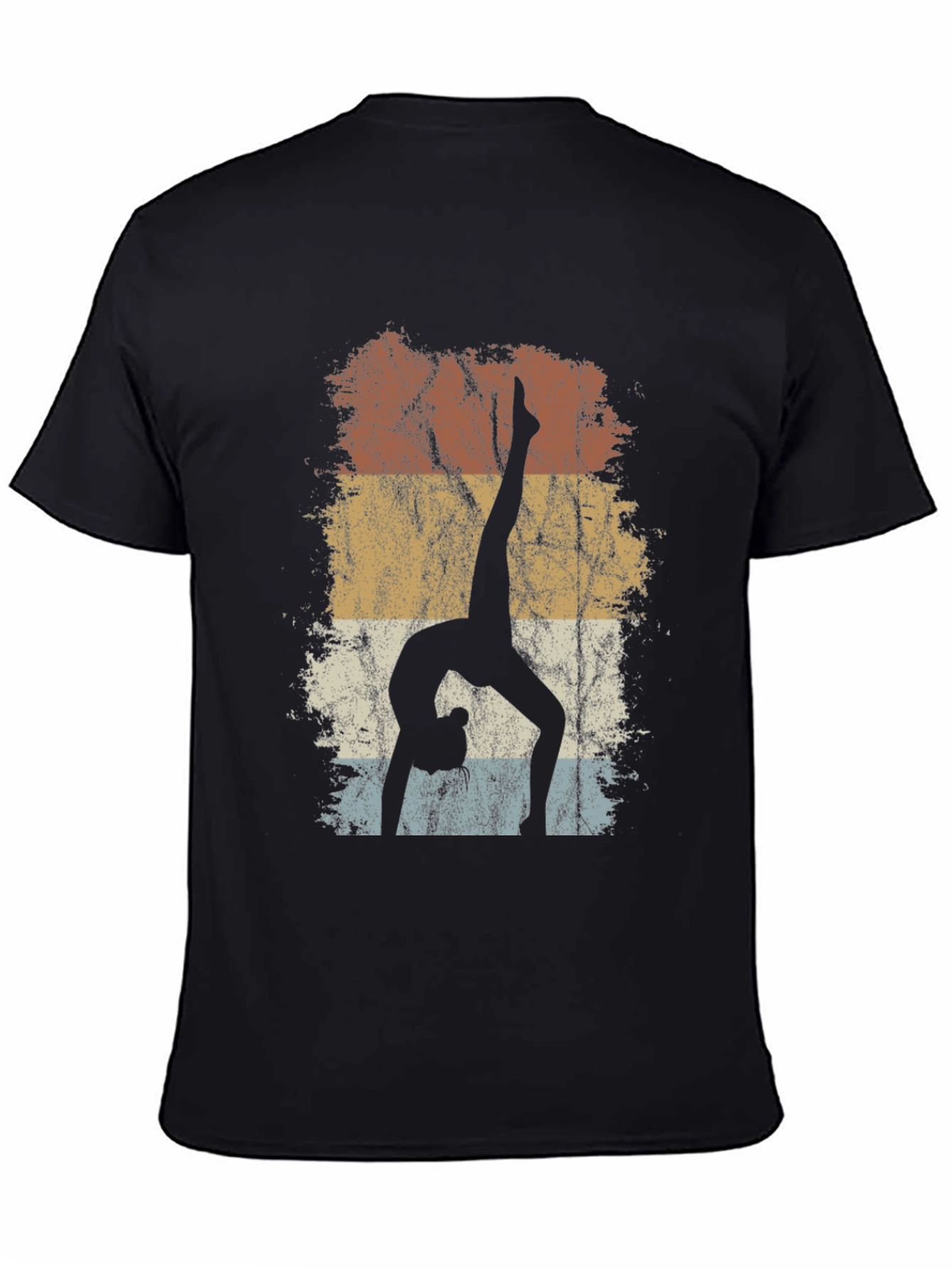 Yoga Pose Silhouette T-Shirt - Retro Style