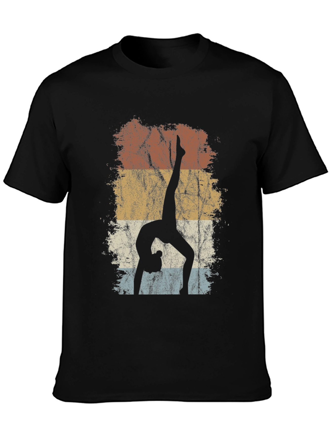 Yoga Pose Silhouette T-Shirt - Retro Style