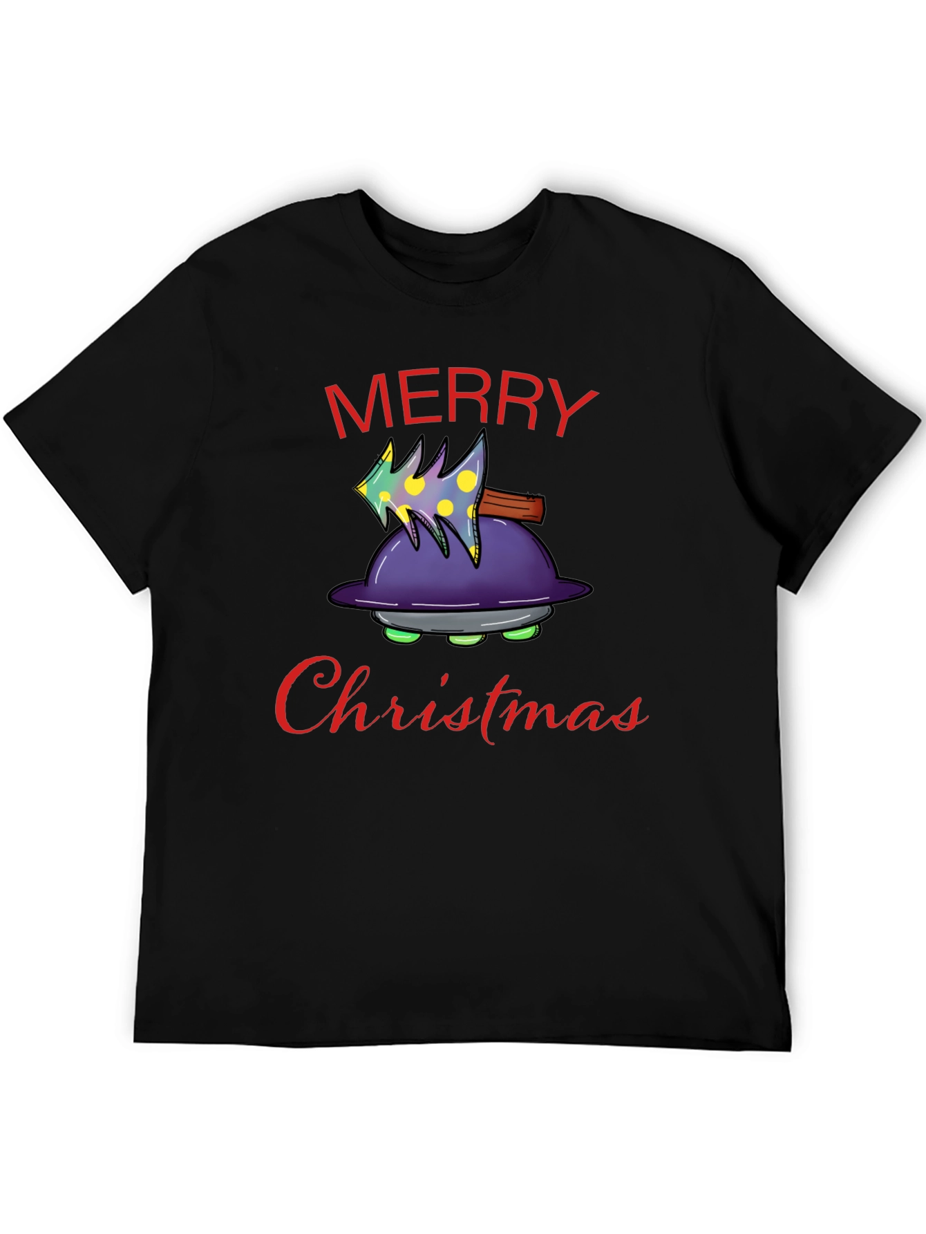 Merry Christmas Alien UFO T-Shirt