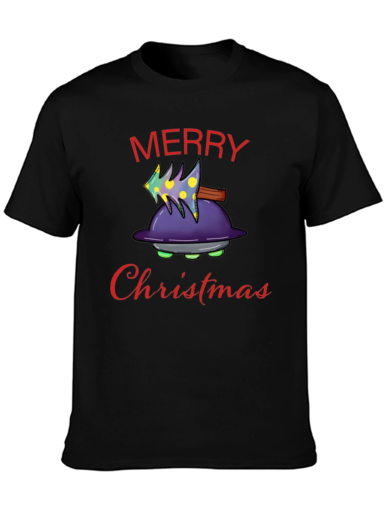 Merry Christmas Alien UFO T-Shirt