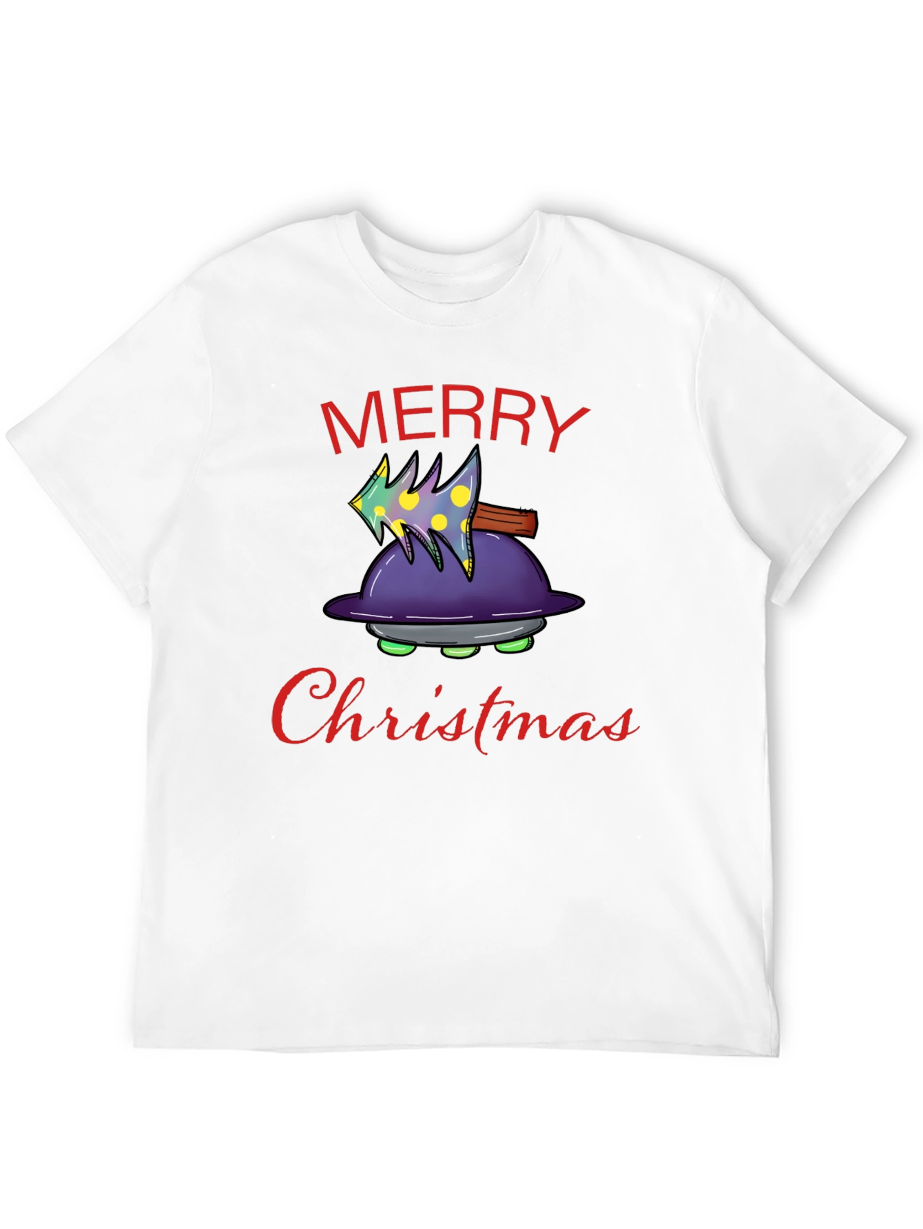 Merry Christmas Alien UFO T-Shirt