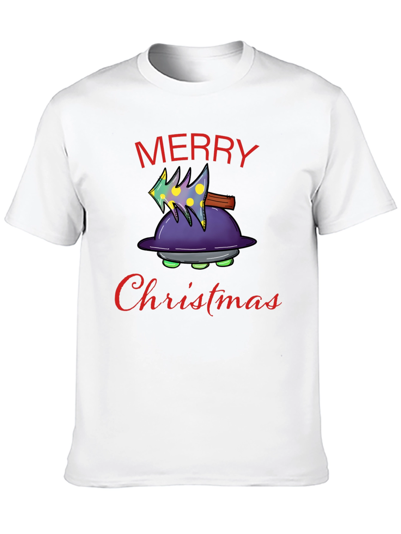 Merry Christmas Alien UFO T-Shirt
