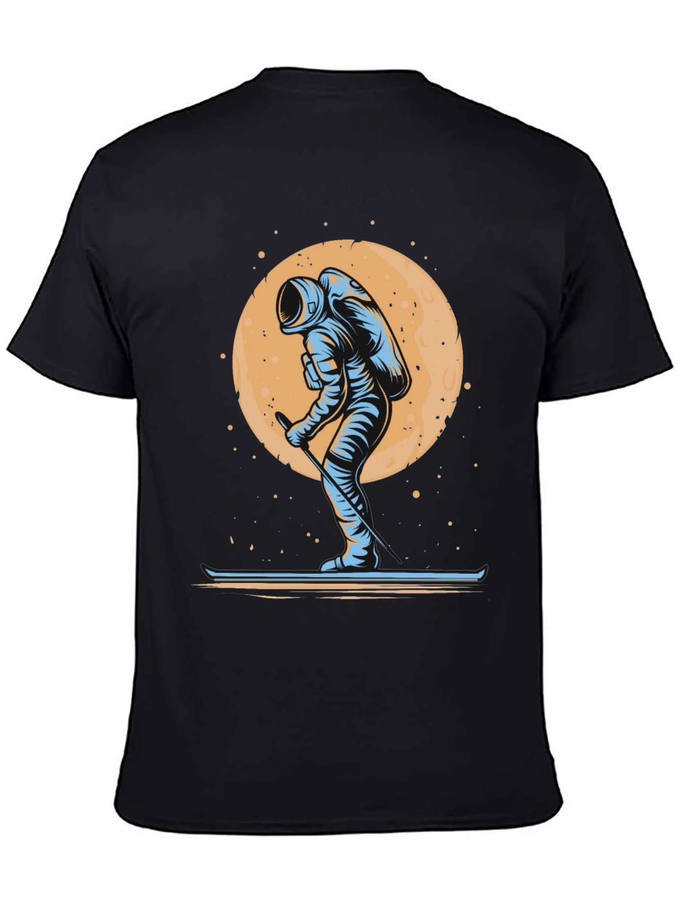 Astronaut Skiing T-Shirt - Space Adventure Tee