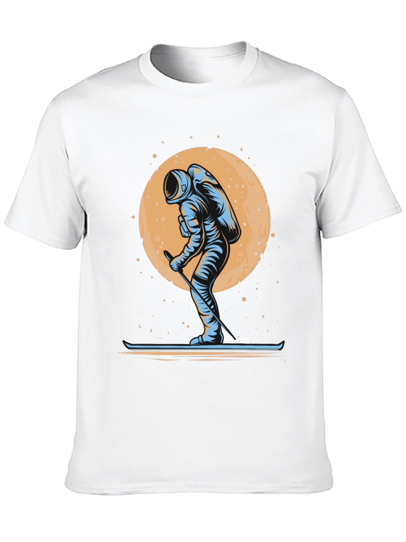 Astronaut Skiing T-Shirt - Space Adventure Tee