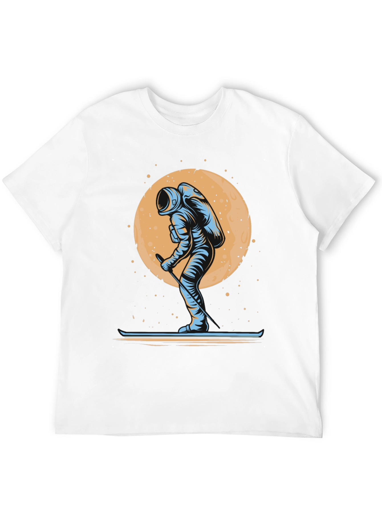 Astronaut Skiing T-Shirt - Space Adventure Tee