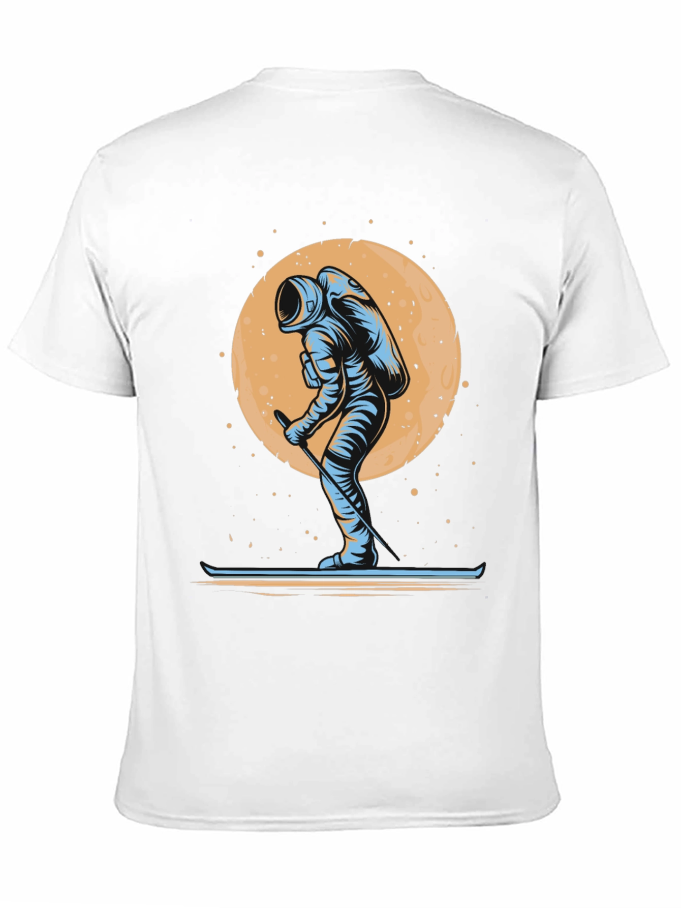 Astronaut Skiing T-Shirt - Space Adventure Tee