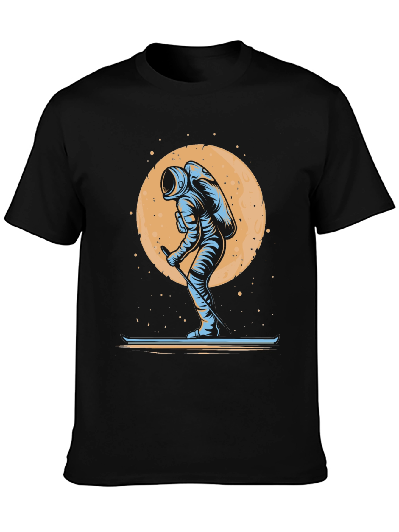 Astronaut Skiing T-Shirt - Space Adventure Tee
