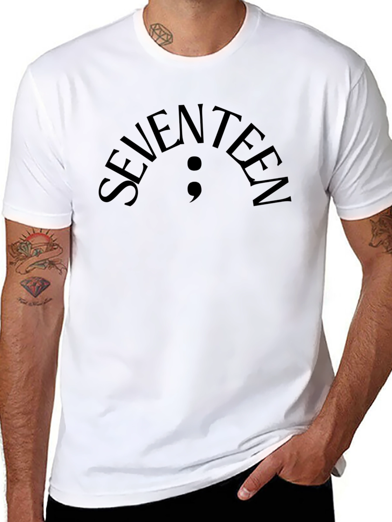 Seventeen Semicolon Graphic T-Shirt - Black