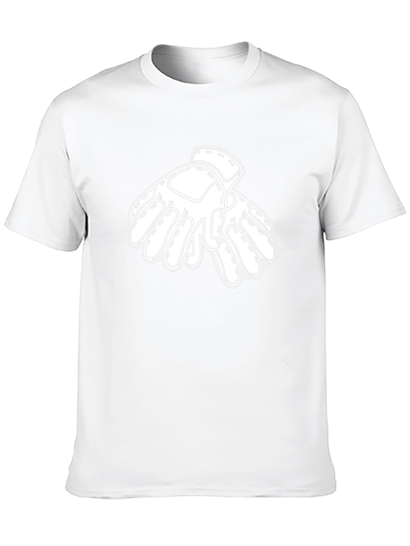 Black T-Shirt with White Gloves Graphic