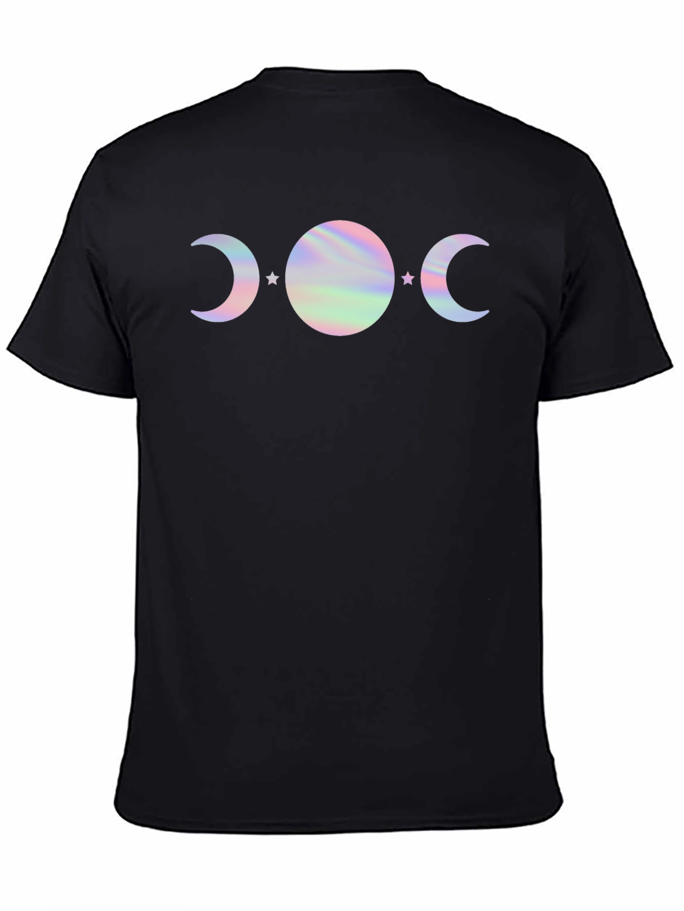 Mystic Moon Phases Graphic Tee - Holographic Design