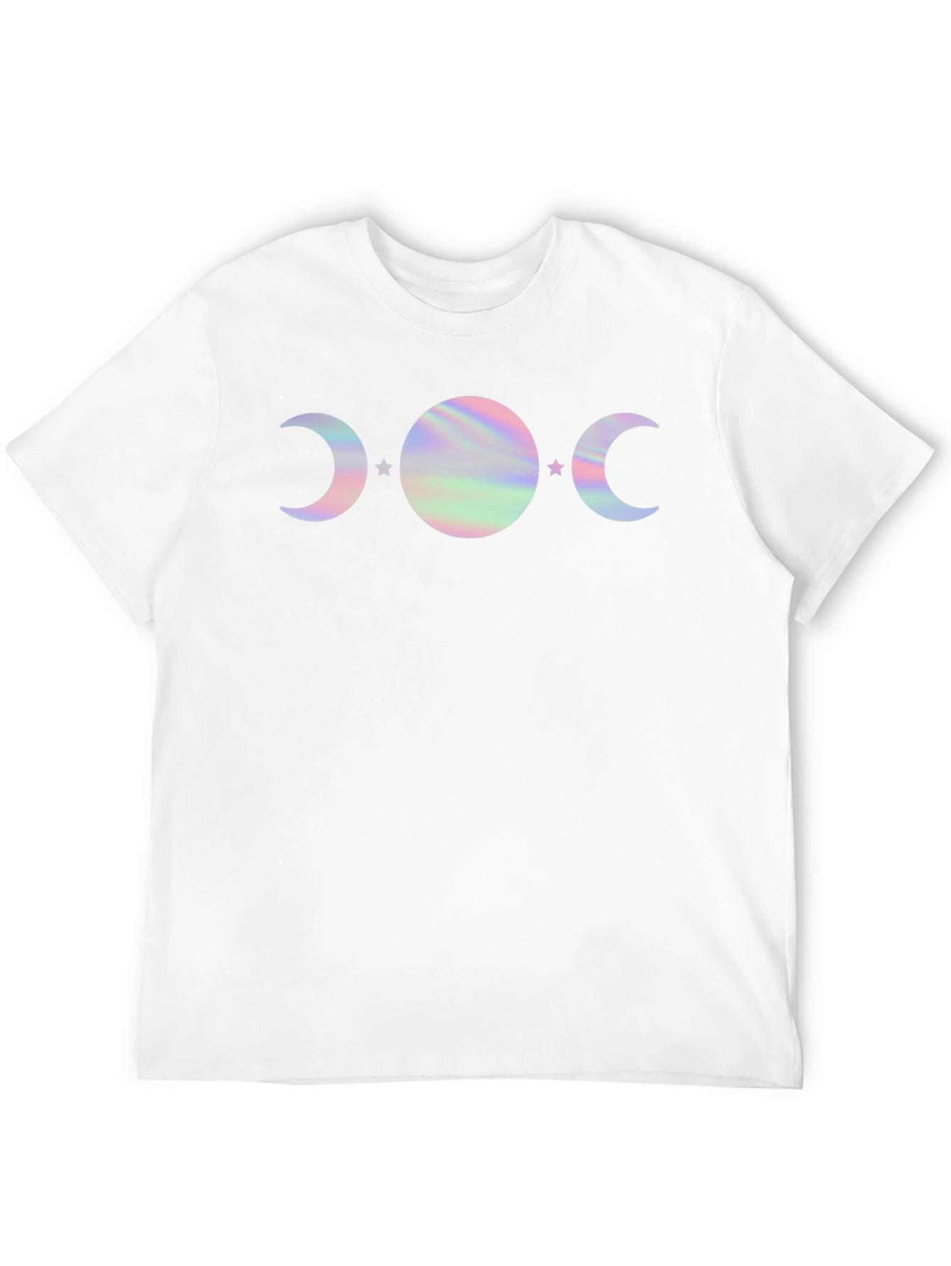 Mystic Moon Phases Graphic Tee - Holographic Design