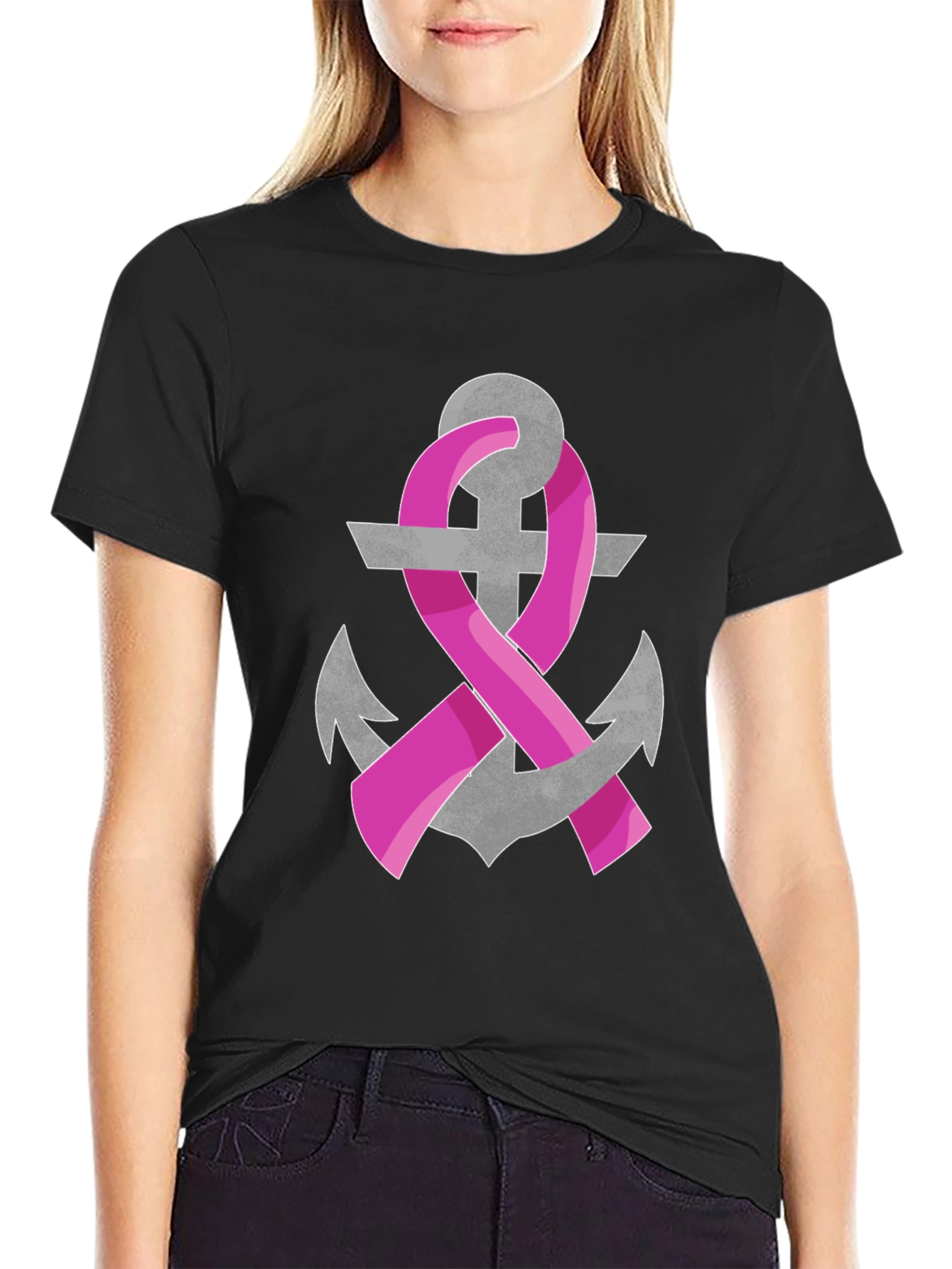 Anchor Breast Cancer Awareness T-Shirt