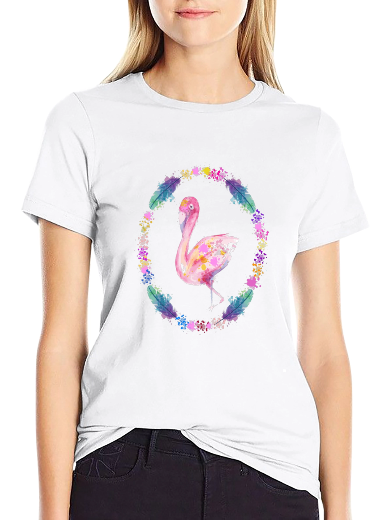 Flamingo Watercolor Graphic Tee