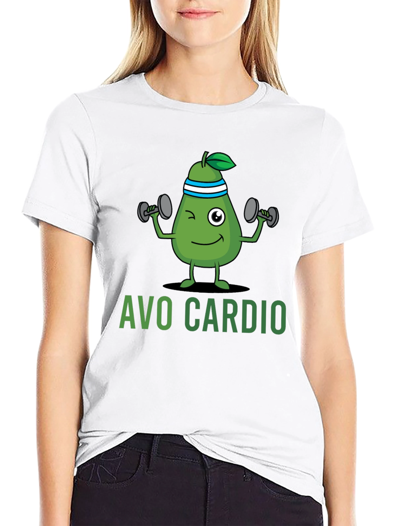 Avo Cardio Black T-Shirt - Workout Avocado Design