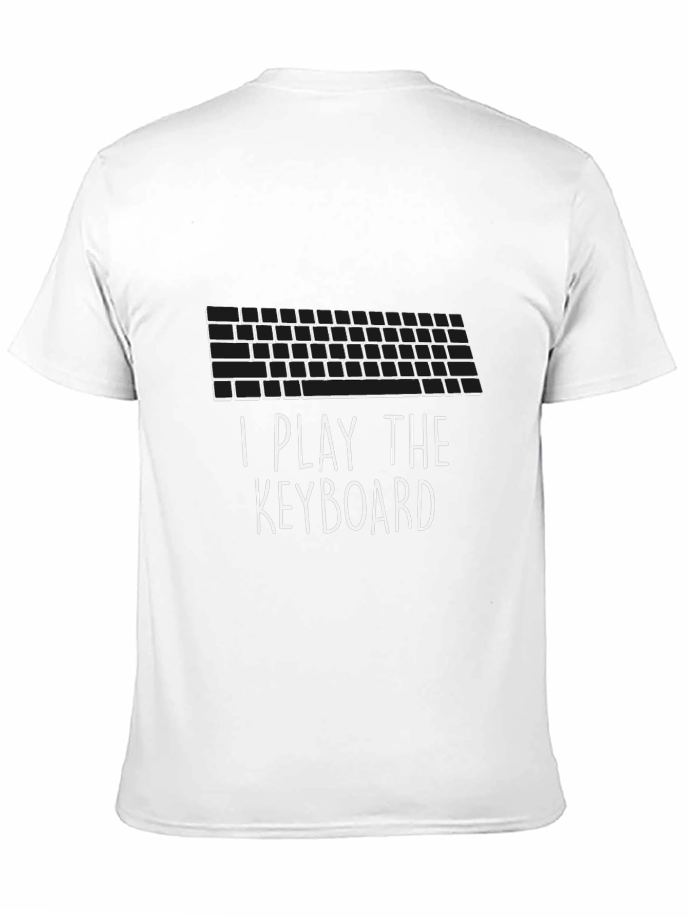 I Play The Keyboard Black Cotton T-Shirt